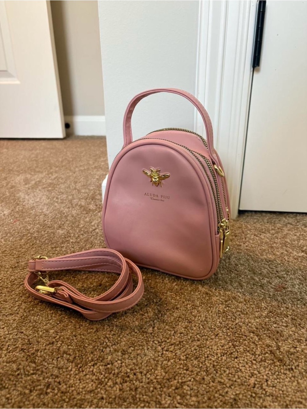 Pink Mini Top-Handle Crossbody Bag